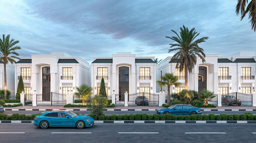 [size] m² villa exterior, [project], e.g. "240 m² villa exterior, Address Erbil"