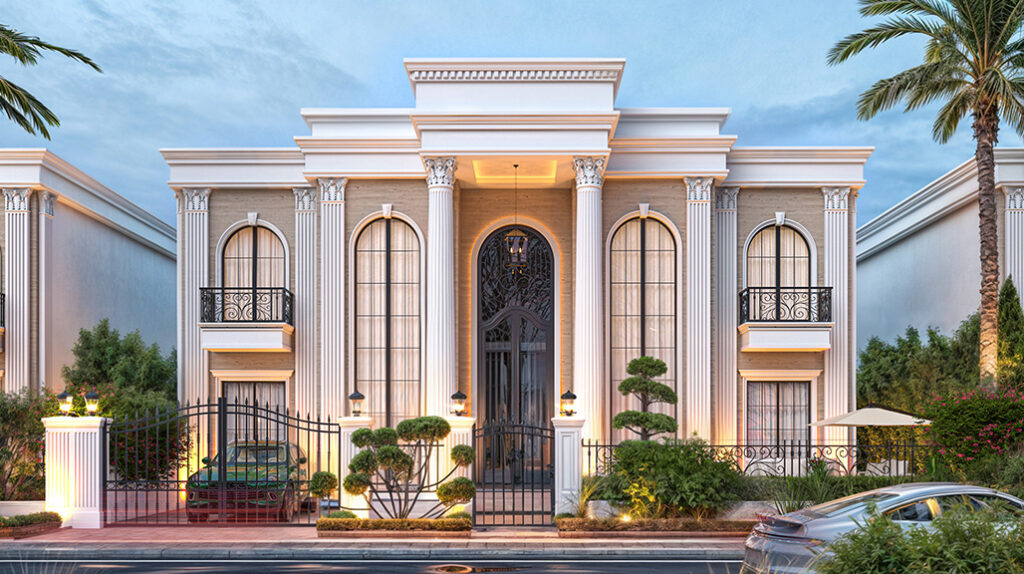 [size] m² villa exterior, [project], e.g. "240 m² villa exterior, Address Erbil"